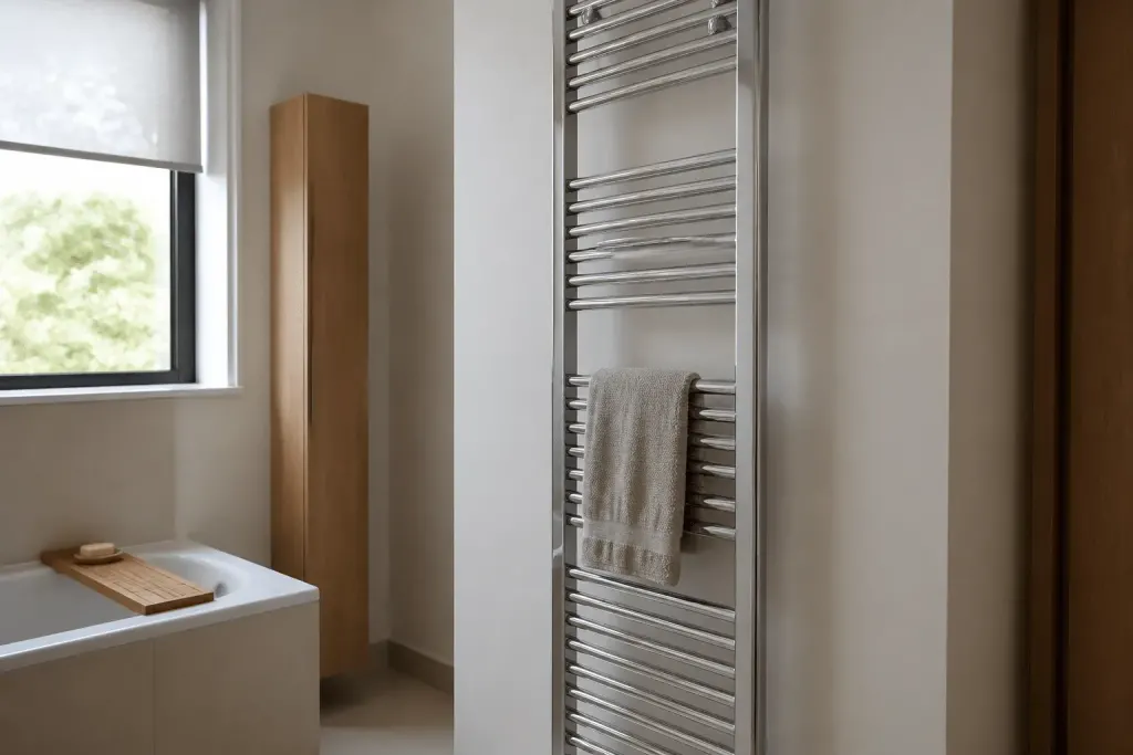 Radiateur salle bain tubes serviettes design épuré