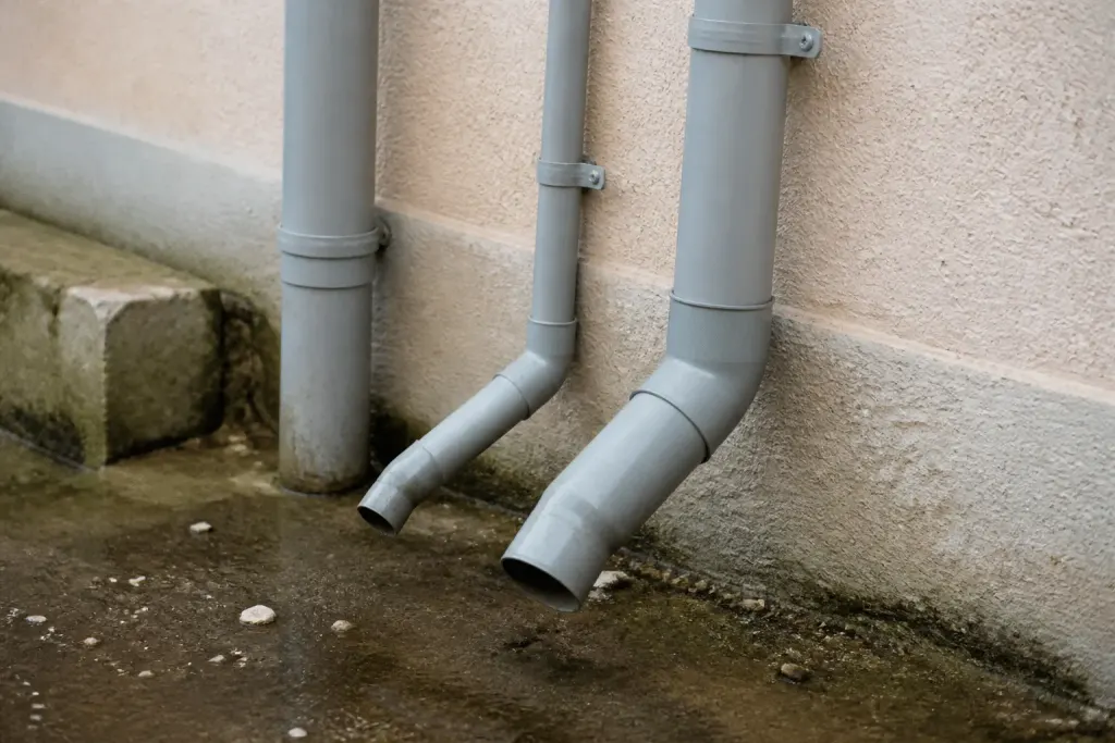 Tuyaux evacuation differents diamètres installes inclines