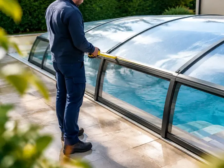 Abri haut monté sur la piscine sans déclaration, la mairie vient mesurer sa hauteur dès le printemps