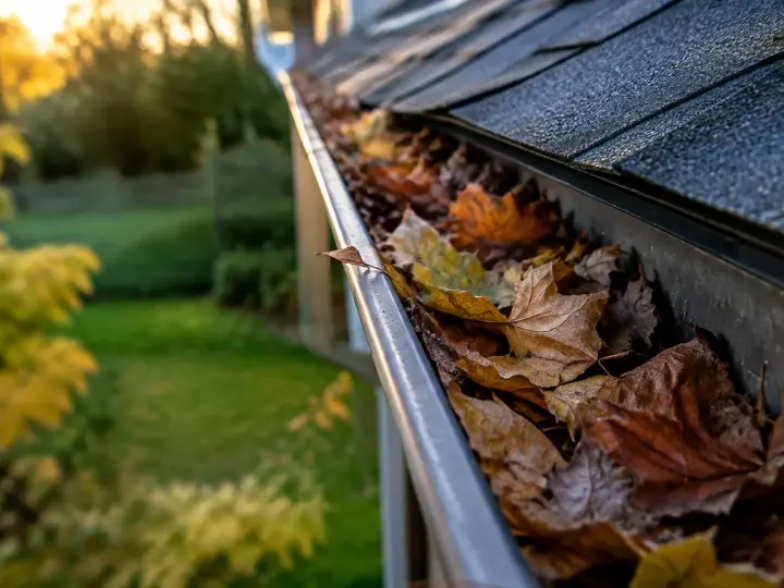Vos gouttières encombrées de feuilles mortes risquent d&rsquo;abîmer la façade avant les premières grosses pluies