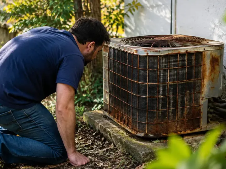 Il récupère un vieux climatiseur jeté et le transforme en pompe à chaleur géothermique artisanale