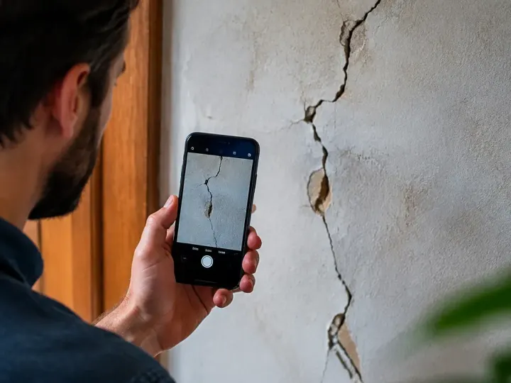 Reboucher une fissure avant l&rsquo;expert de l&rsquo;assurance, pourquoi il vaut mieux photographier d&rsquo;abord