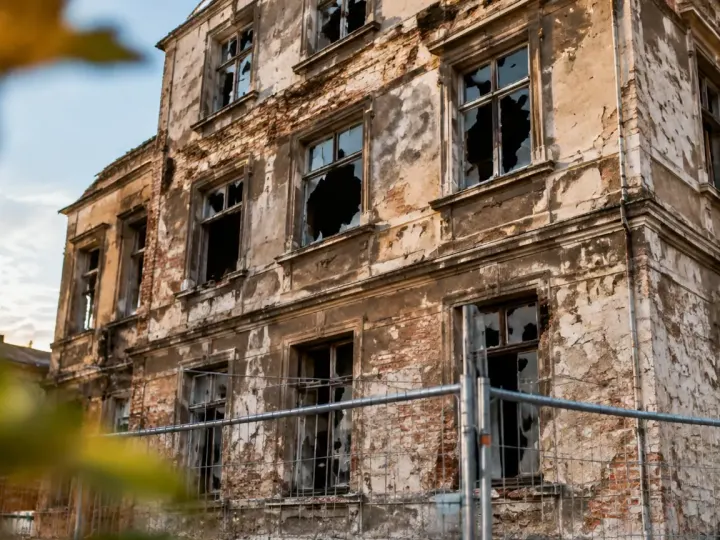 Un immeuble en ruine dont la démolition est reportée, ce que les riverains doivent savoir