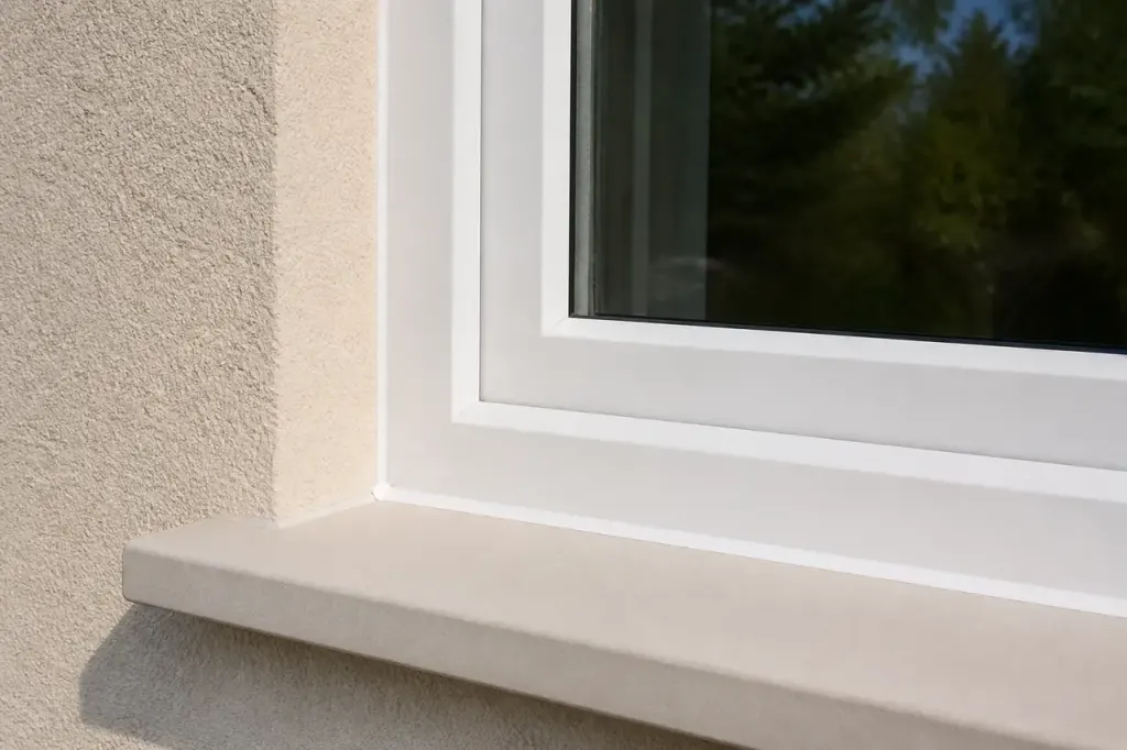 Joint blanc continu autour de la fenetre neuve